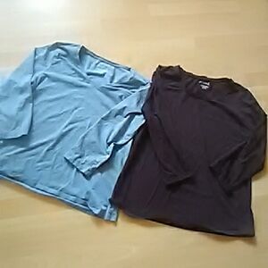 YES 💲1⃣▶▶Stylish Long Sleeve Tops - Blue and Dark Brown